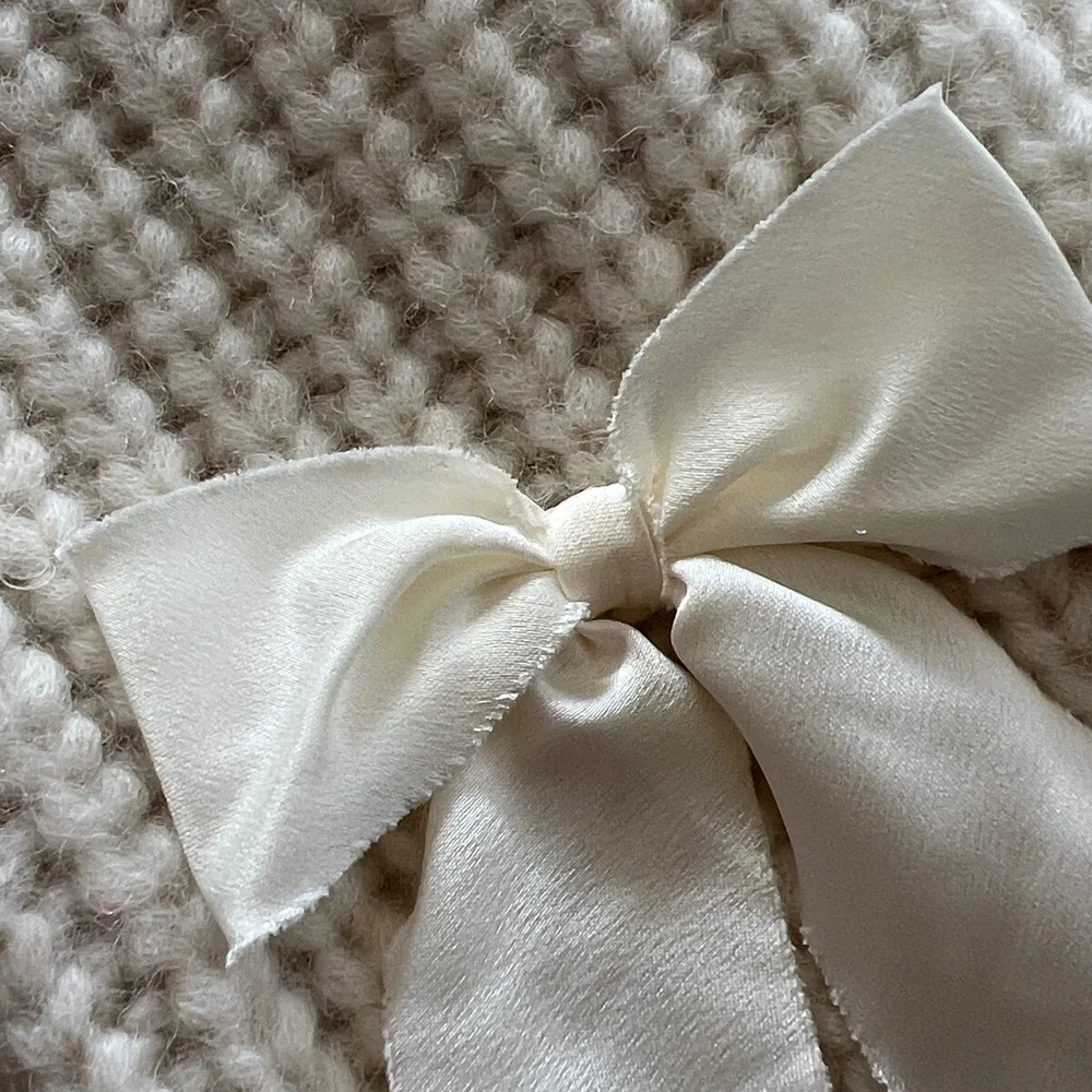 LoveShackFancy Cream Sweater with Bow Details - Picture 5 of 7